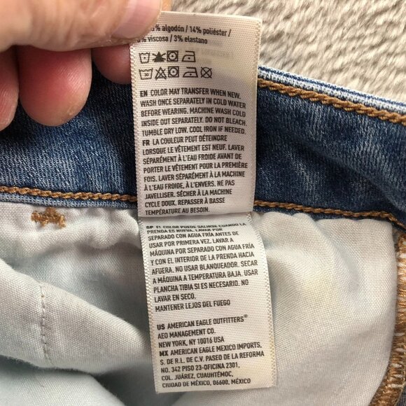 American Eagle Womens Jeans Size 4 Skinny Leg Anke Casual Blue Denim Stretch - Picture 12 of 16